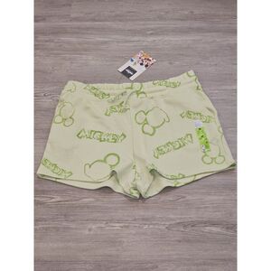 Primark x Disney Sz M Women's Green White Mickey Mouse Shorts With Pockets